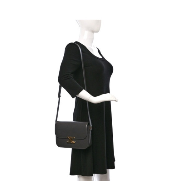 Shiny Calfskin Medium Celine Triomphe Grey - Picture 3 of 8